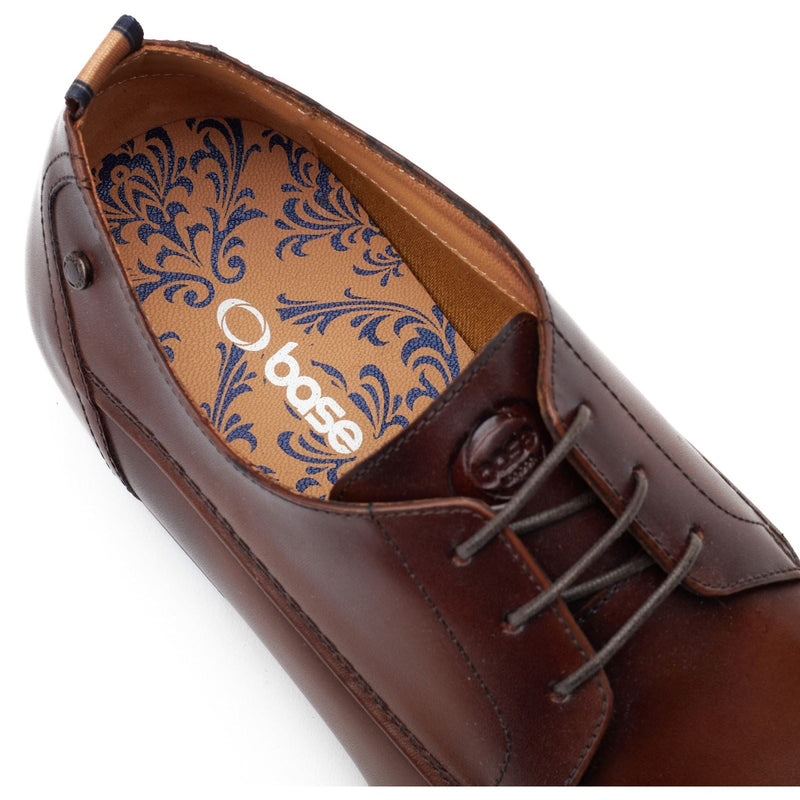 Base London Gambino Excel Scarpe Stringate In Pelle Marrone Bruciata Da Uomo