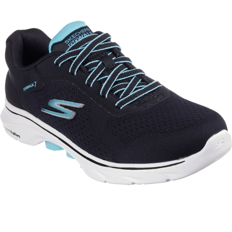 Skechers GO WALK 7 Cosmic Waves Sneakers Da Donna Nere/Turchesi In Poliestere