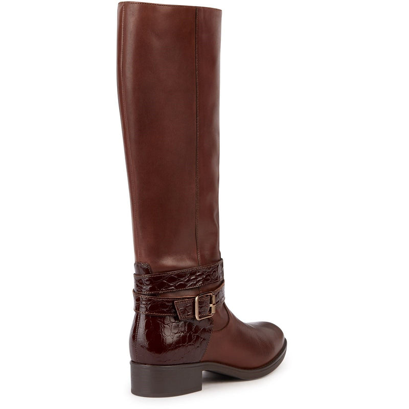 Geox D Felicity Stivali Da Donna Marroni In Pelle