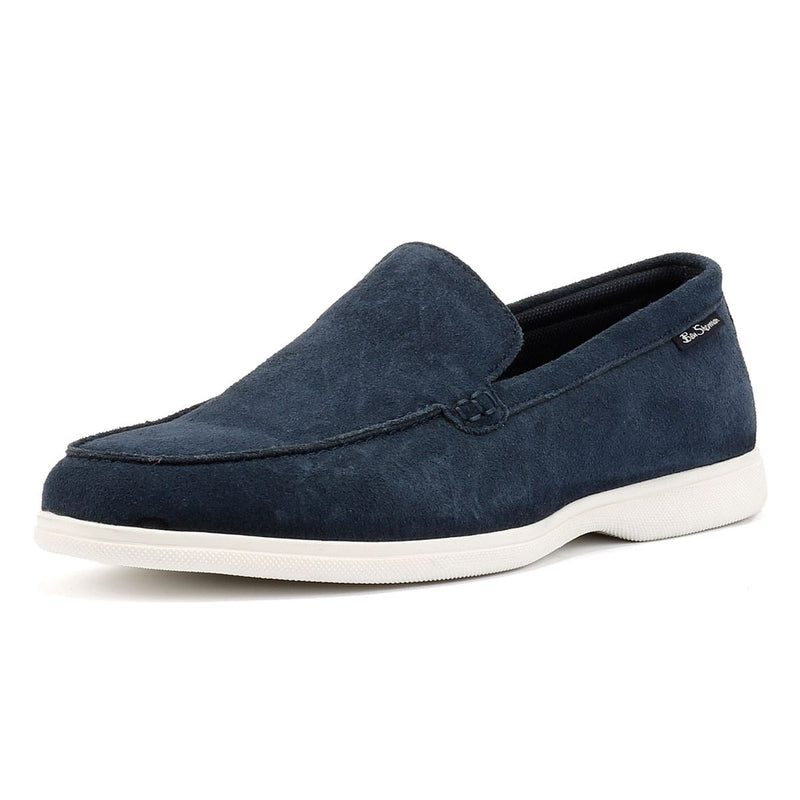 Ben Sherman Amarillo Scarpe Da Uomo Mocassino Blu In Camoscio