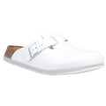 Birkenstock Boston Ciabatte Bianche In Pelle Da Uomo