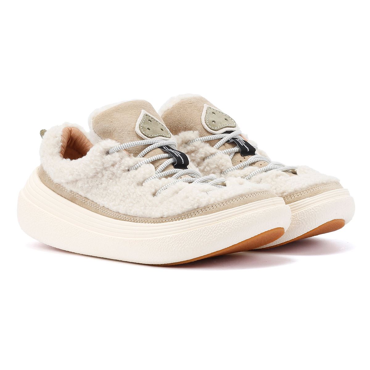 Flower Mountain Fami Teddy Sneakers Bianche In Misto Lana