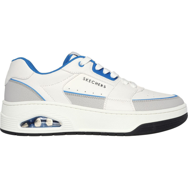 Skechers Uno Court Low-Post Sneakers In Pelle Bianche/Blu Da Uomo