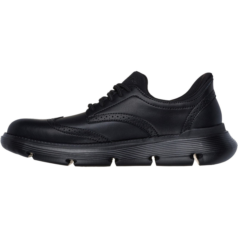 Skechers Garza Sully Scarpe Stringate In Pelle Da Uomo Nere