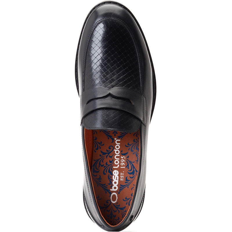 Base London Sid Mocassini Neri In Pelle Da Uomo