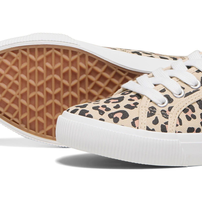 ONLY NICOLA Scarpe Da Ginnastica In Cotone Da Donna Color Crema/Leopardo