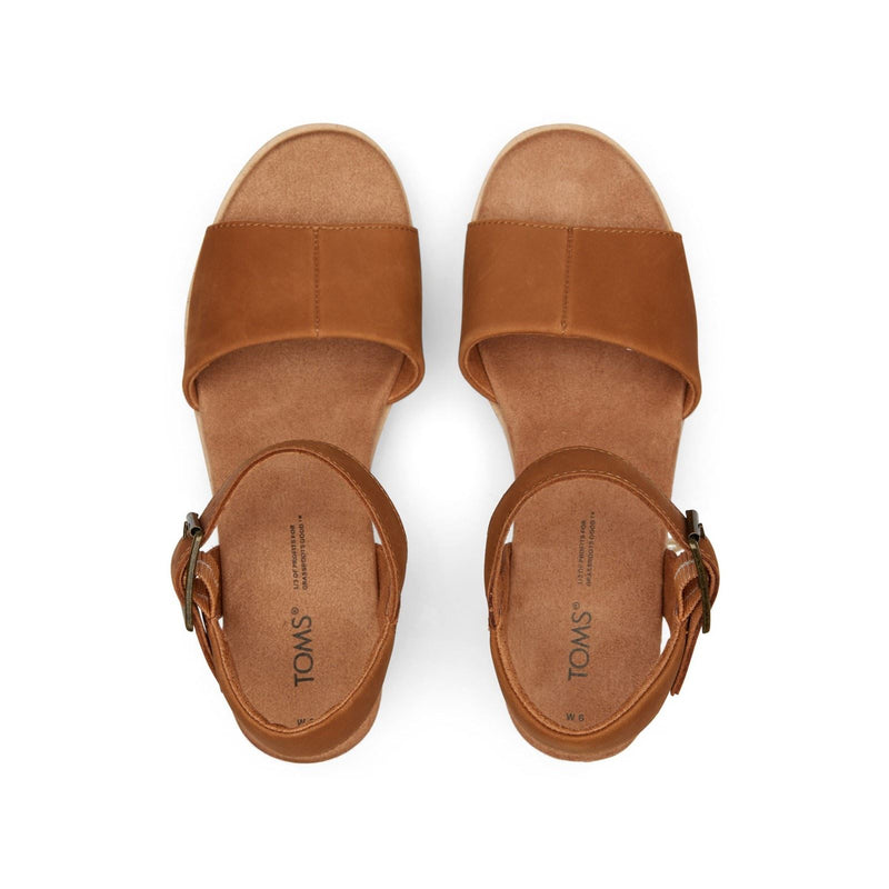 TOMS Diana Zeppa In Pelle Per Donna Color Cuoio