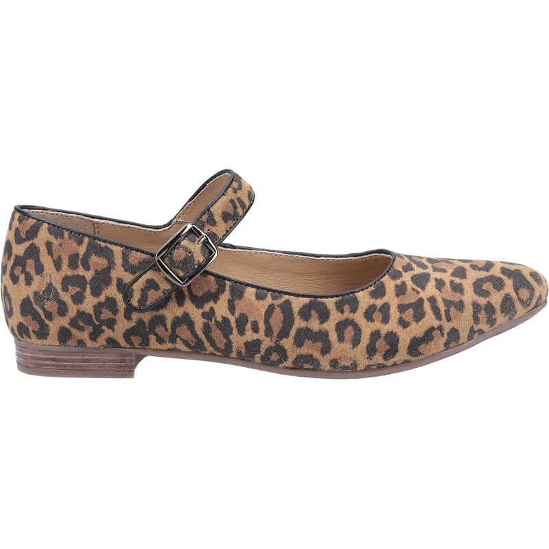 Hush Puppies Melissa Strap Ballerine Da Donna In Pelle Scamosciata Con Stampa Leopardata.