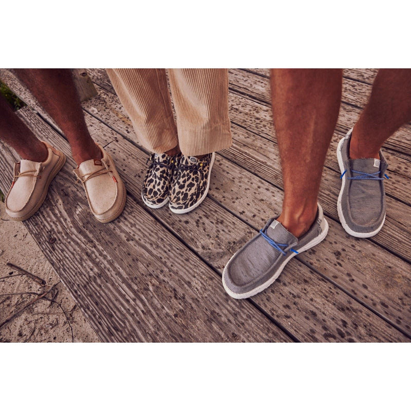 HEYDUDE Wally Coastline Scarpe Da Barca Argento In Tessuto Da Uomo
