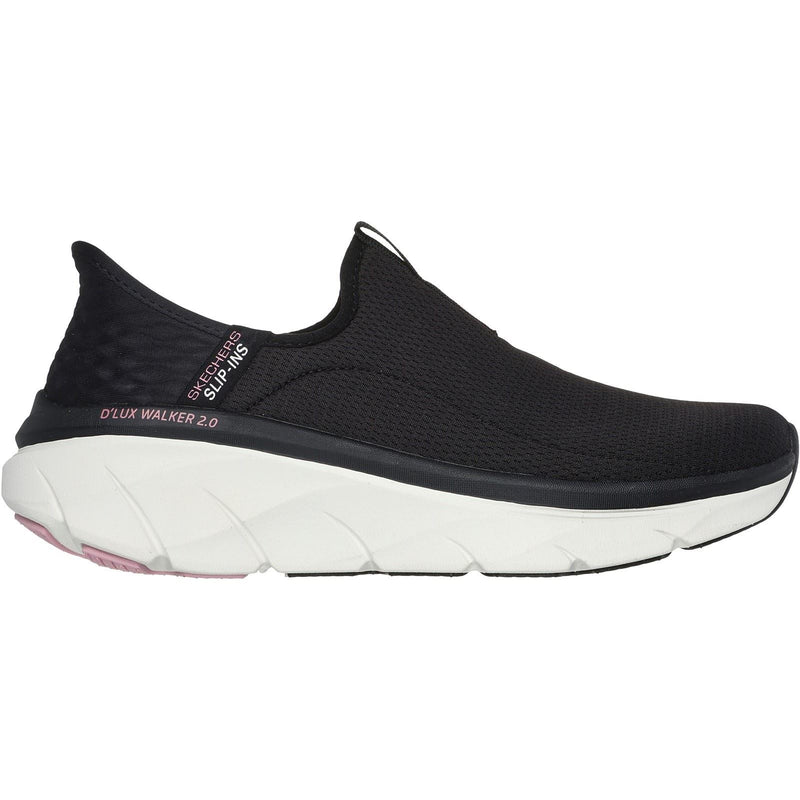Skechers D'Lux Walker 2.0 Sneakers Da Donna In Poliestere Nero/Rosa