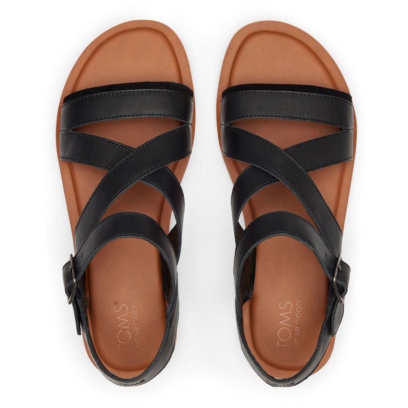TOMS Sloane Sandali Neri Da Donna Al 100% In Pelle Di Mucca