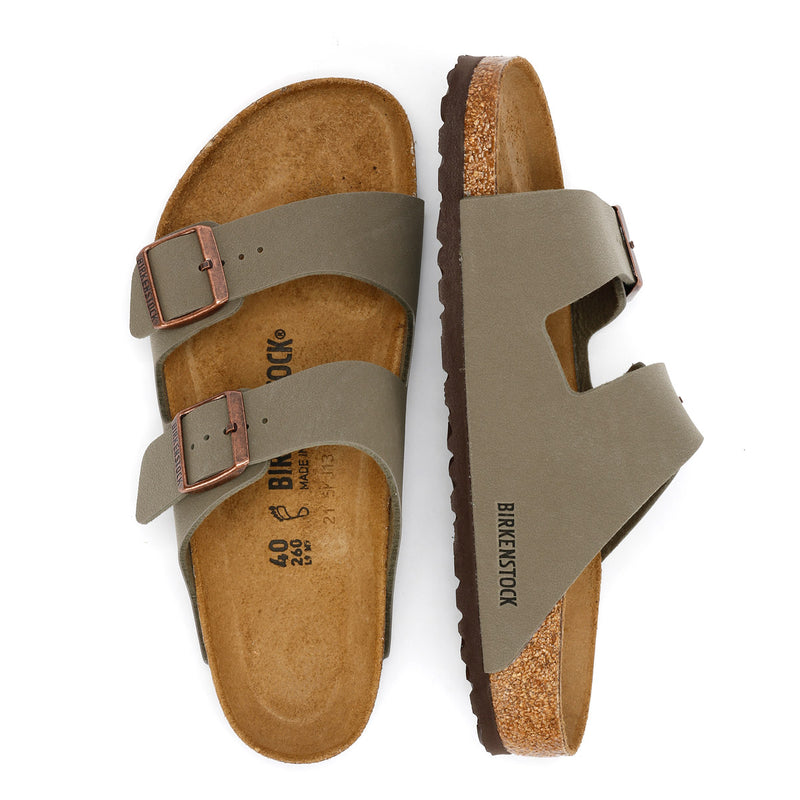 Birkenstock Arizona Birko Flor Nubuck Pietra Sandali