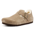 Birkenstock London Shearling Scarpe Beige In Camoscio Da Donna