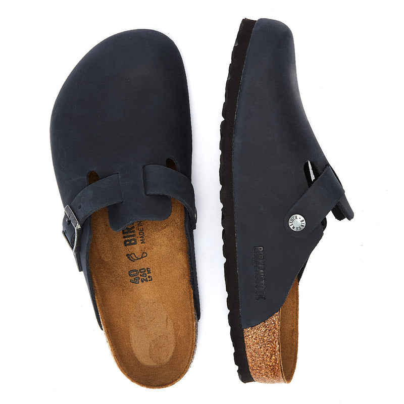 Birkenstock Boston Oiled Nubuck Nero Pantofole