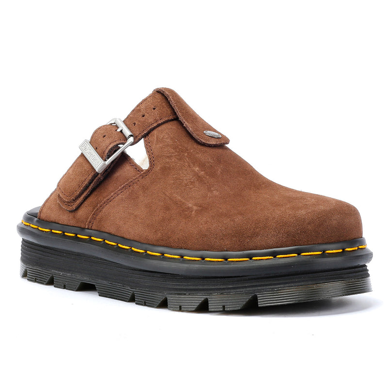 Dr. Martens Zebzag Warmlined Scarpe Comode Marroni In Camoscio