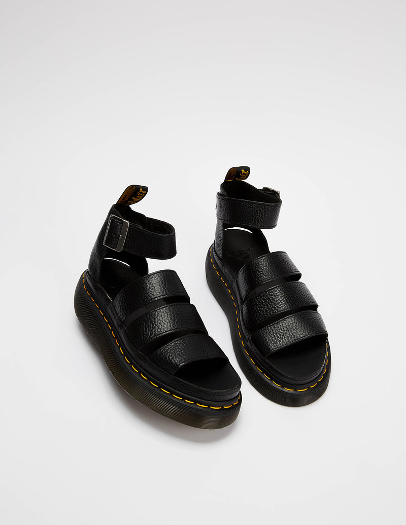 Dr. Martens Clarissa II Quad Donna Nero Sandali con Piattaforma