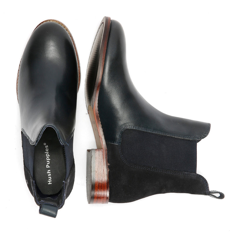 Hush Puppies Colette Stivali Da Donna In Camoscio Blu Scuro