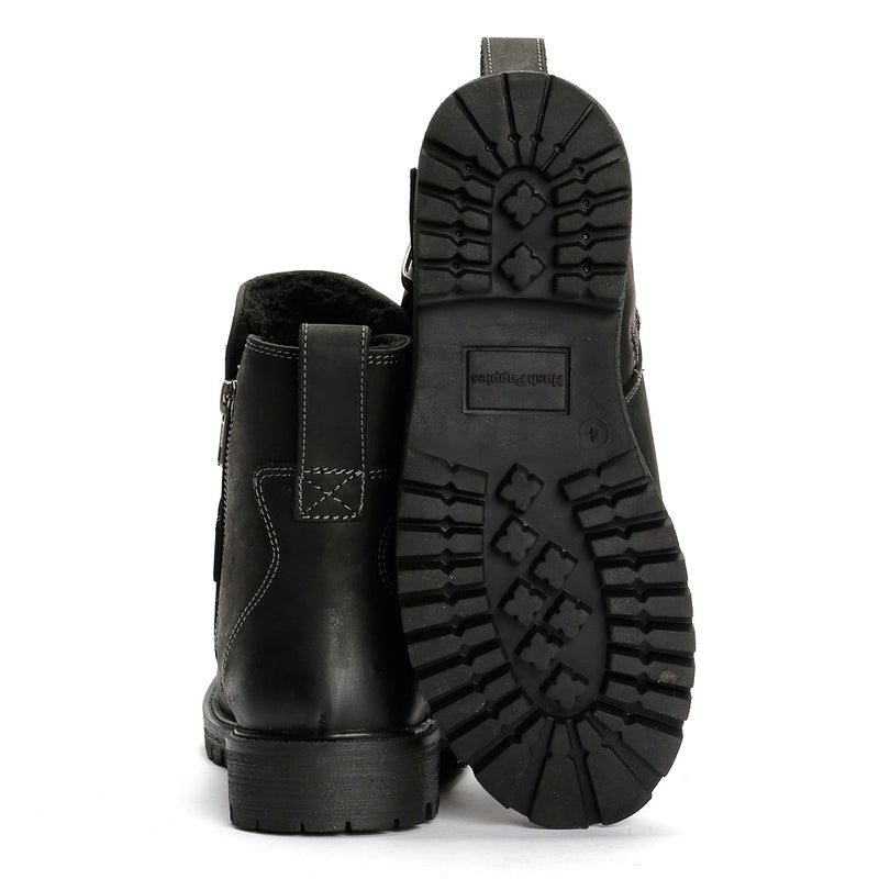 Hush Puppies Wakely Stivali Da Donna In Pelle Nera
