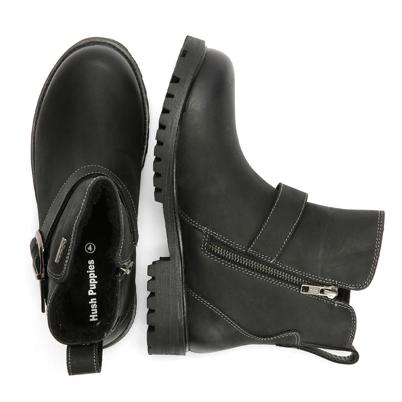 Hush Puppies Wakely Stivali Da Donna In Pelle Nera