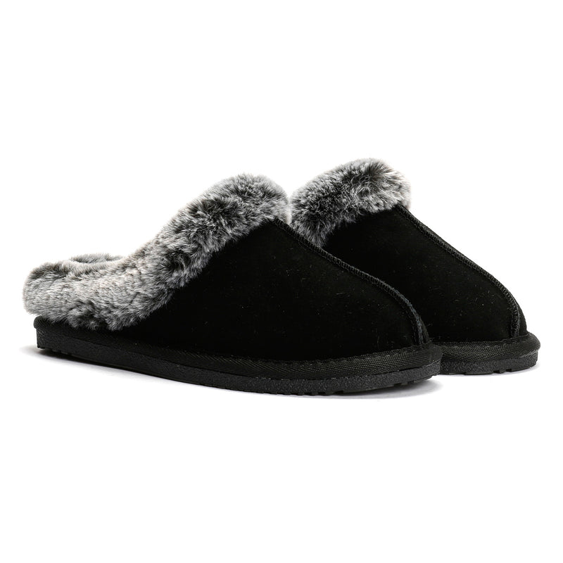 Hush Puppies Amara Pantofole Nere Da Donna In Camoscio