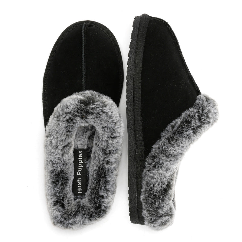 Hush Puppies Amara Pantofole Nere Da Donna In Camoscio