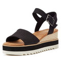 TOMS Diana Canvas Zeppa Donna Sandalo Nero