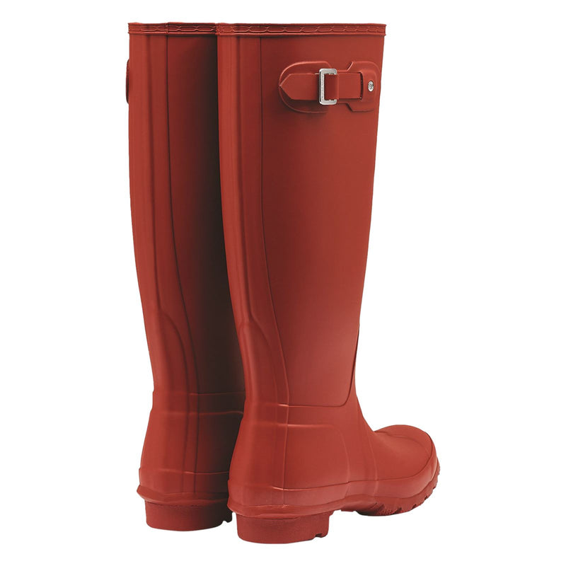 Hunter Original Tall Stivali Da Pioggia Rossi Da Donna In Gomma Militari