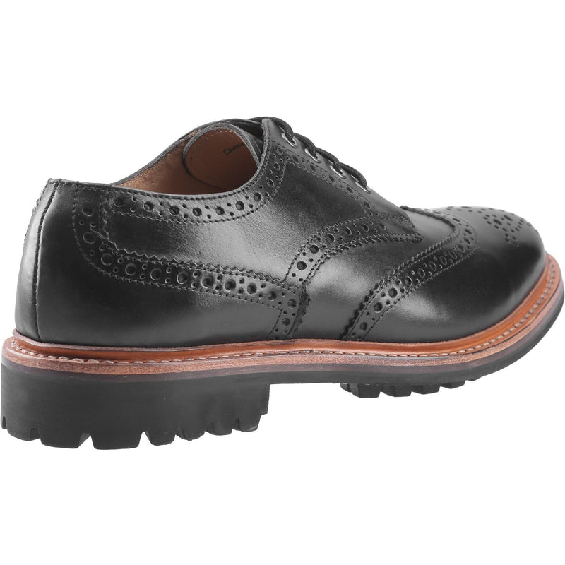 Cotswold Quenington Commando Scarpe Stringate In Pelle Da Uomo Nere