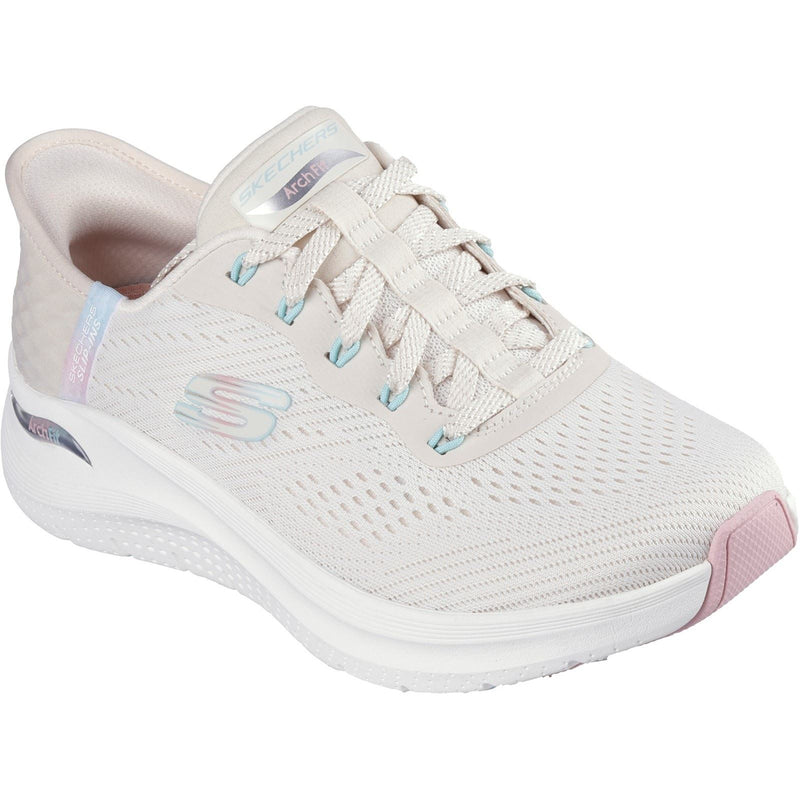 Skechers Arch Fit 2.0 Easy Chic Scarpe Da Ginnastica Donna In Tessuto Naturale/Rosa