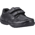 Hush Puppies Maddox Touch Fastening Scarpe Nere Per Ragazzi In Pelle