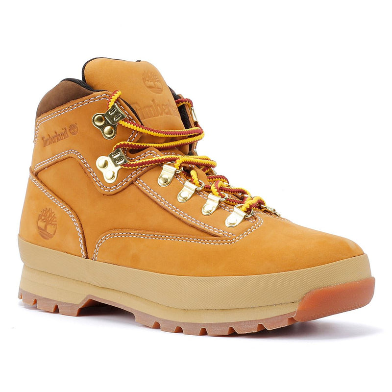 Timberland Euro Hiker Mid Lace Stivali Da Uomo In Pelle Marrone.