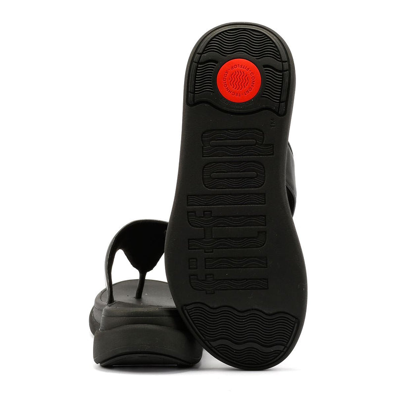 FitFlop F-Mode Go Adjustable Flatform Sandali Neri Da Donna