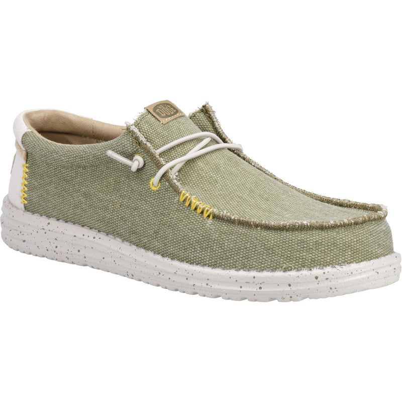 HEYDUDE Wally Coastline Scarpe Da Barca In Tessuto Color Oliva Da Uomo