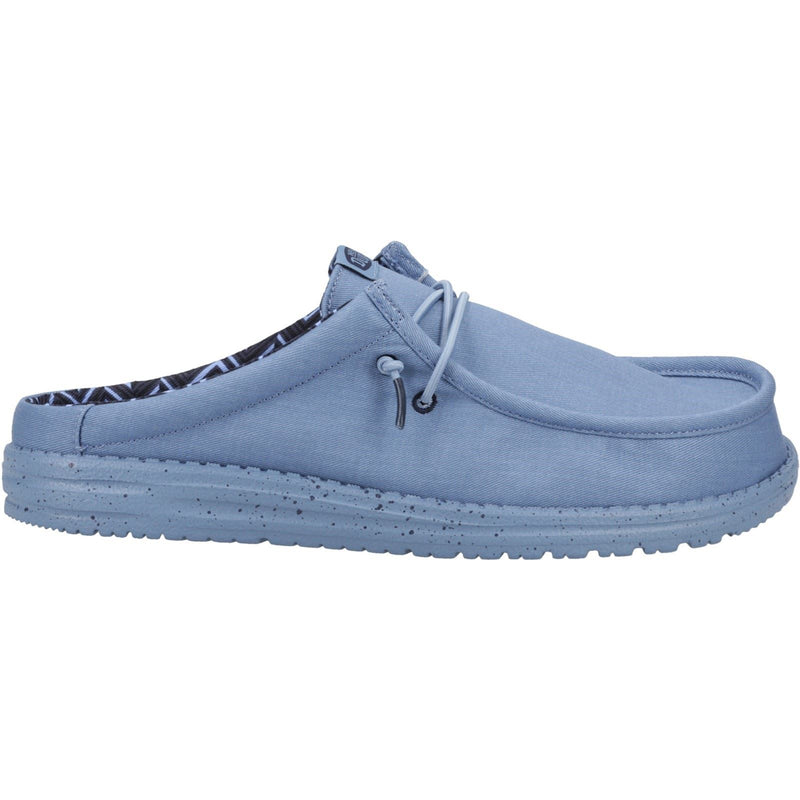 HEYDUDE Wally Slip Canvas Pantofole Blu In Cotone Al 100% Da Uomo
