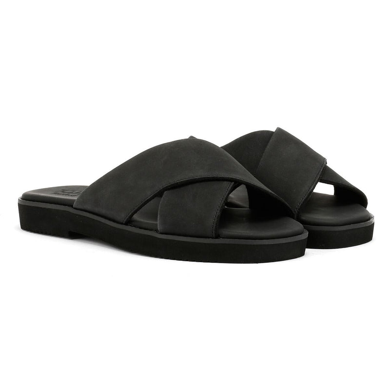 TOMS Mae Crossover Sandali Neri In Pelle Da Donna