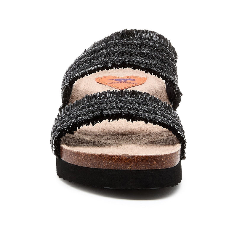 Rocket Dog Aruba Raffia Sandali Neri Da Donna In Tessuto