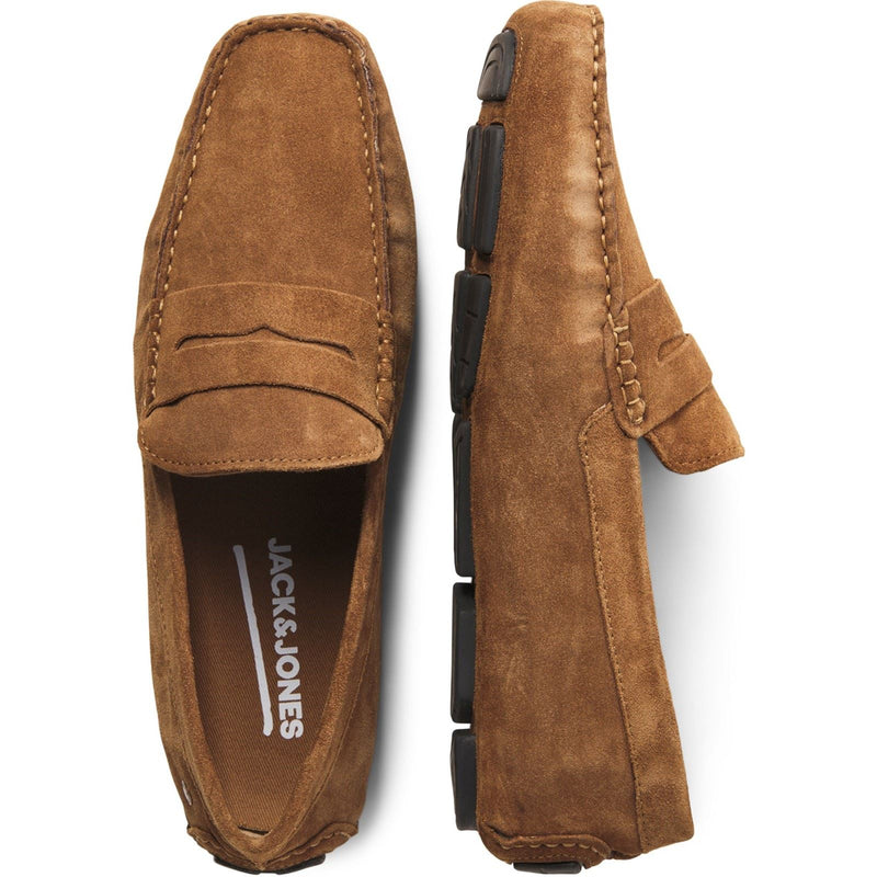 Jack & Jones Jensen Mocassini Da Uomo In Camoscio Color Cognac