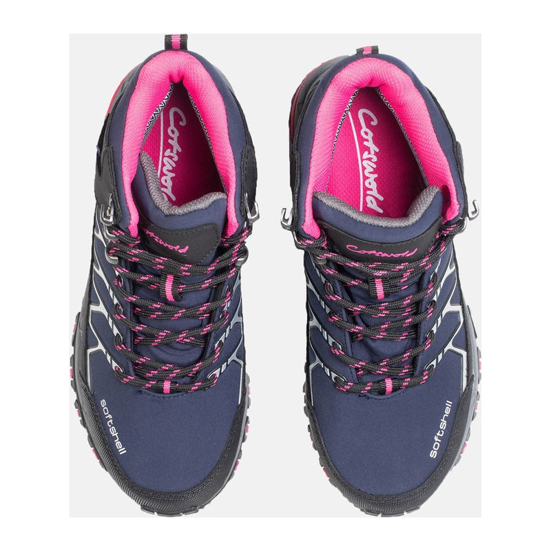 Cotswold Abbeydale Mid Stivali Da Trekking In Gomma Da Donna Blu/Nero/Fucsia