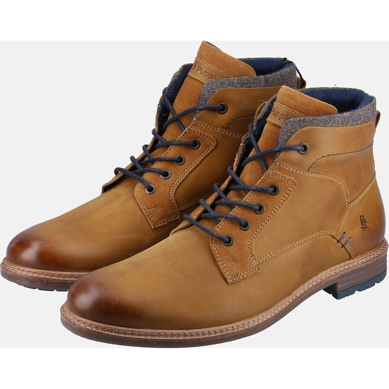Hush Puppies Joel Stivali In Pelle Da Uomo Color Cammello