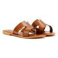 Tower London Cut Out Ciabatte Da Donna In Pelle Marrone