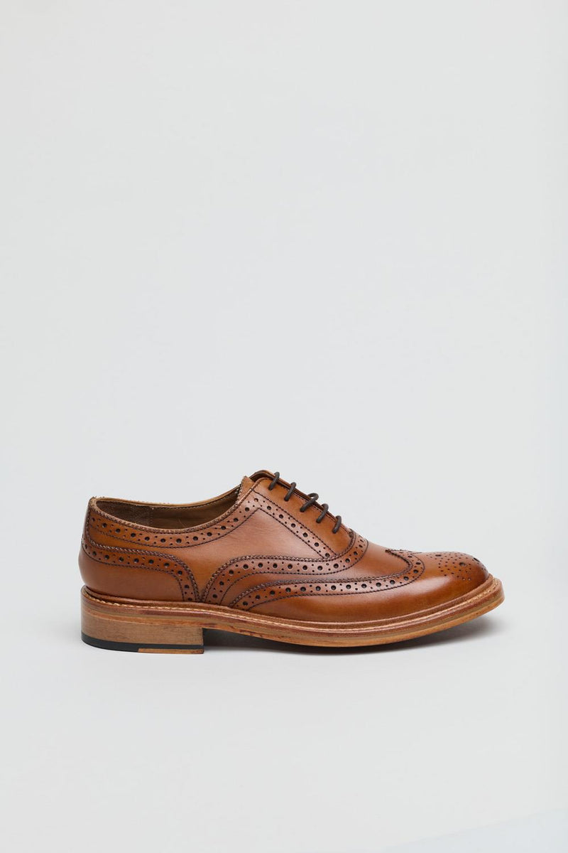 Ben Sherman Sugarman Brogue Scarpe Stringate Da Uomo In Pelle Marrone.