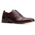 Base London Cast Washed Scarpe Stringate In Pelle Da Uomo Color Rosso Scuro Con Dettagli Decorativi.
