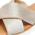 TOMS Mae Crossover Sandali Argento In Camoscio Da Donna