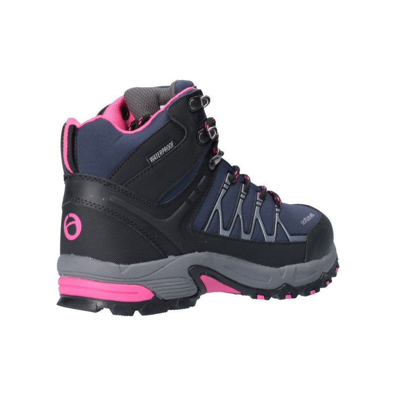 Cotswold Abbeydale Mid Stivali Da Trekking In Gomma Da Donna Blu/Nero/Fucsia