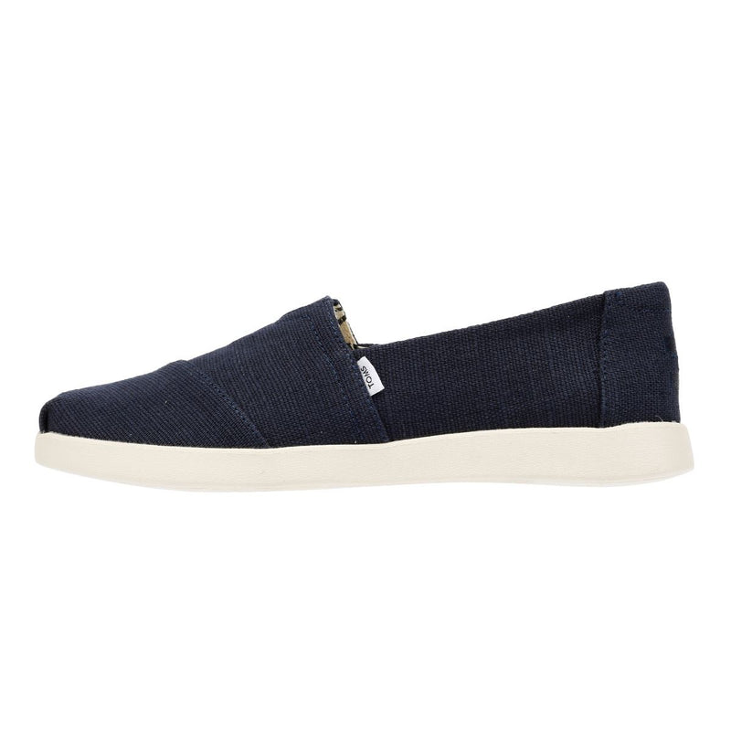 TOMS Alpargata Plus Heritage Scarpe Da Donna In Tela Blu Con Zeppa.