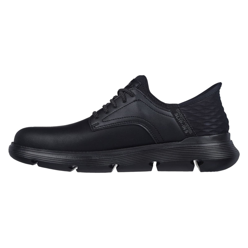 Skechers Garza Gervin Scarpe Stringate In Pelle Da Uomo Nere