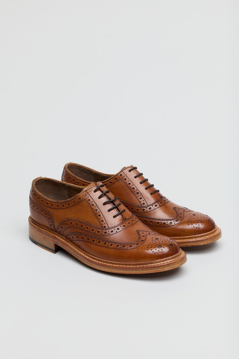 Ben Sherman Sugarman Brogue Scarpe Stringate Da Uomo In Pelle Marrone.