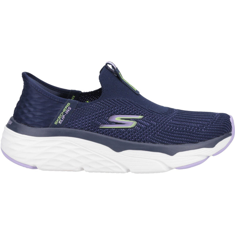 Skechers Max Cushioning Smooth Sneakers Da Donna In Tessuto Blu Scuro/Lavanda.