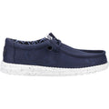 HEYDUDE Wally Canvas Scarpe Da Barca In Cotone Al 100% Per Uomo, Blu Scuro.
