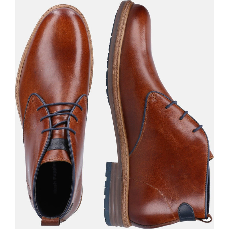 Hush Puppies Jonas Chukka Stivali Da Uomo In Pelle Color Tan